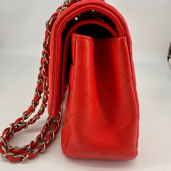 Chanel Red Medium Quilted Lambskin Flap Bag - Picture 4 of 9